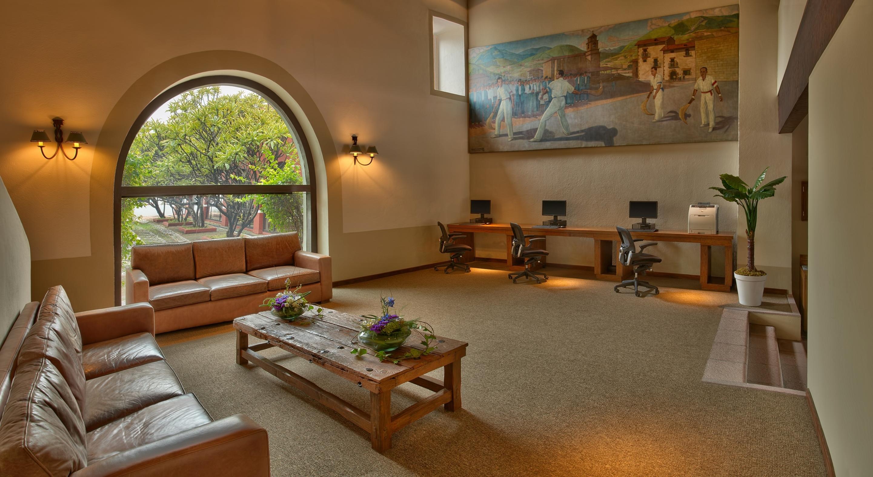 Hacienda Jurica By Brisas Hotel Queretaro Bagian luar foto The lobby of the library